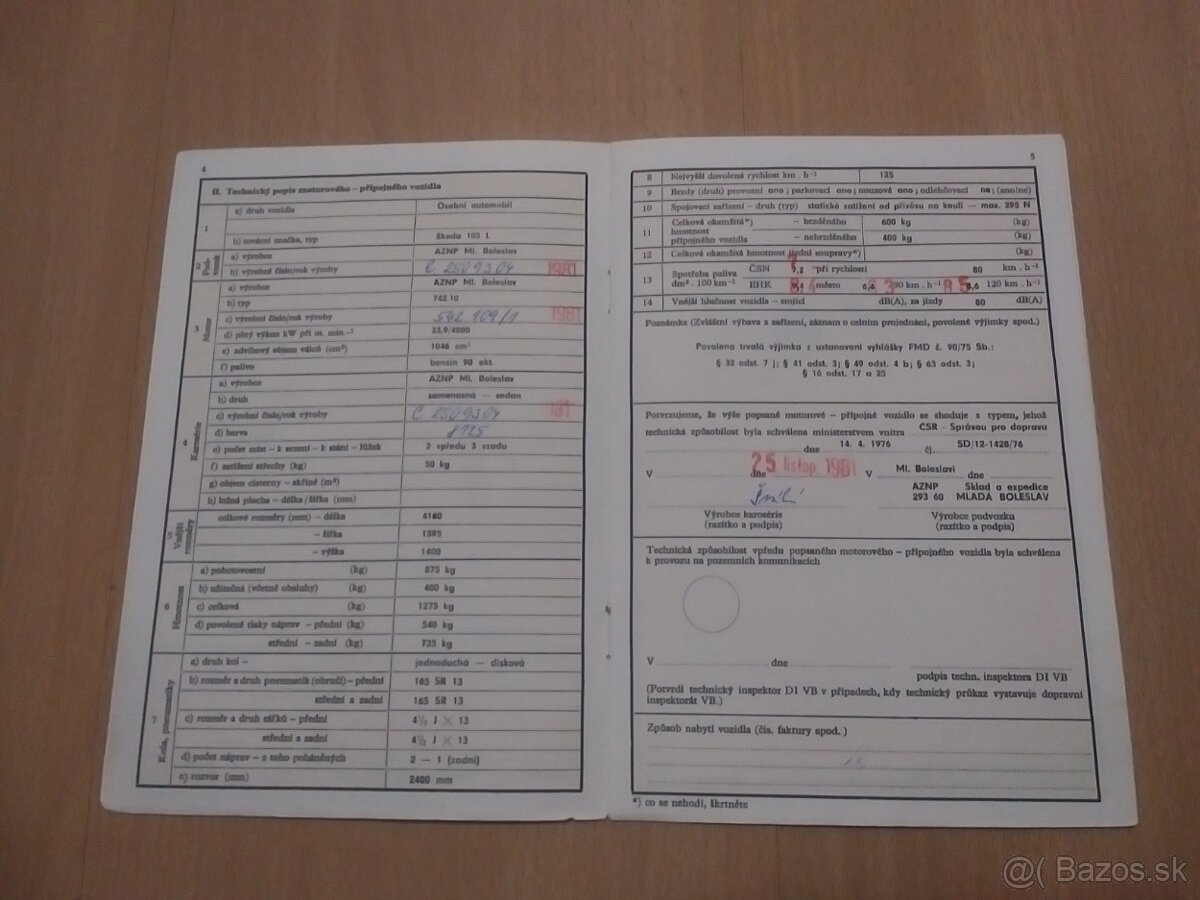 tecnicky preukaz gaz 69 skoda 105 l cssr - 3