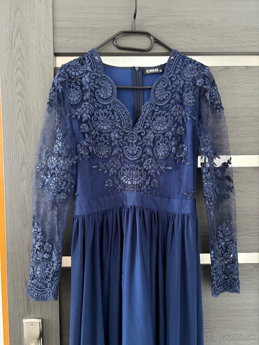 Modré spoločenské šaty 40/M - 3