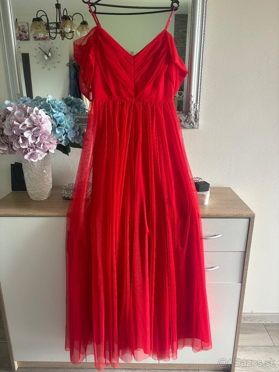 Červené spoločenské šaty 38/M - 3