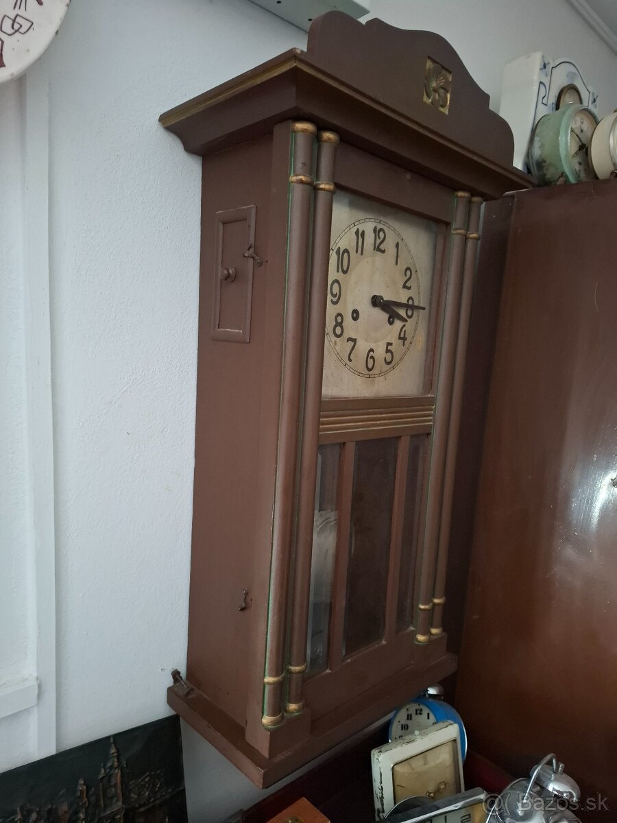 Predám funkčné starožitné nástenné hodiny JUNGHANS artdeco 7 - 3