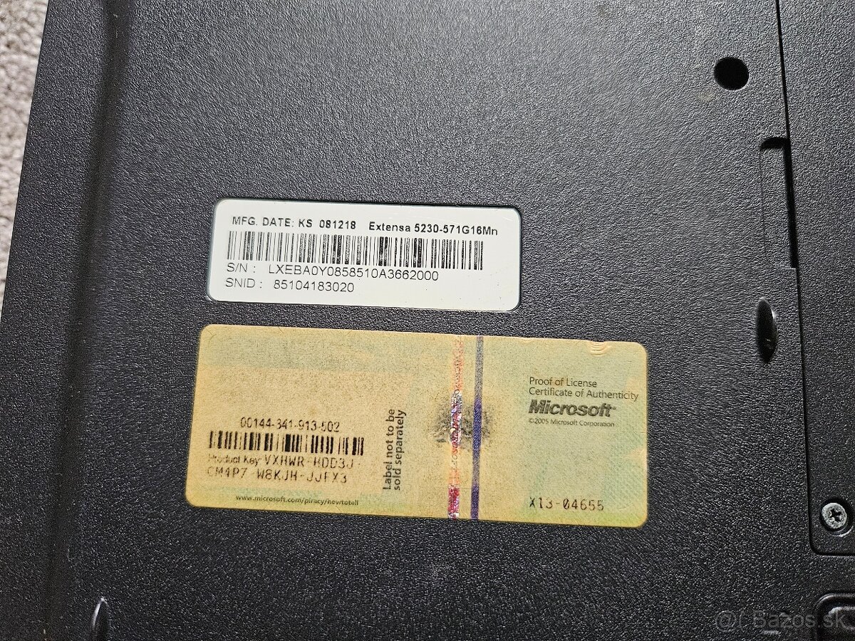 Notebook Acer extensa 5230 - 3