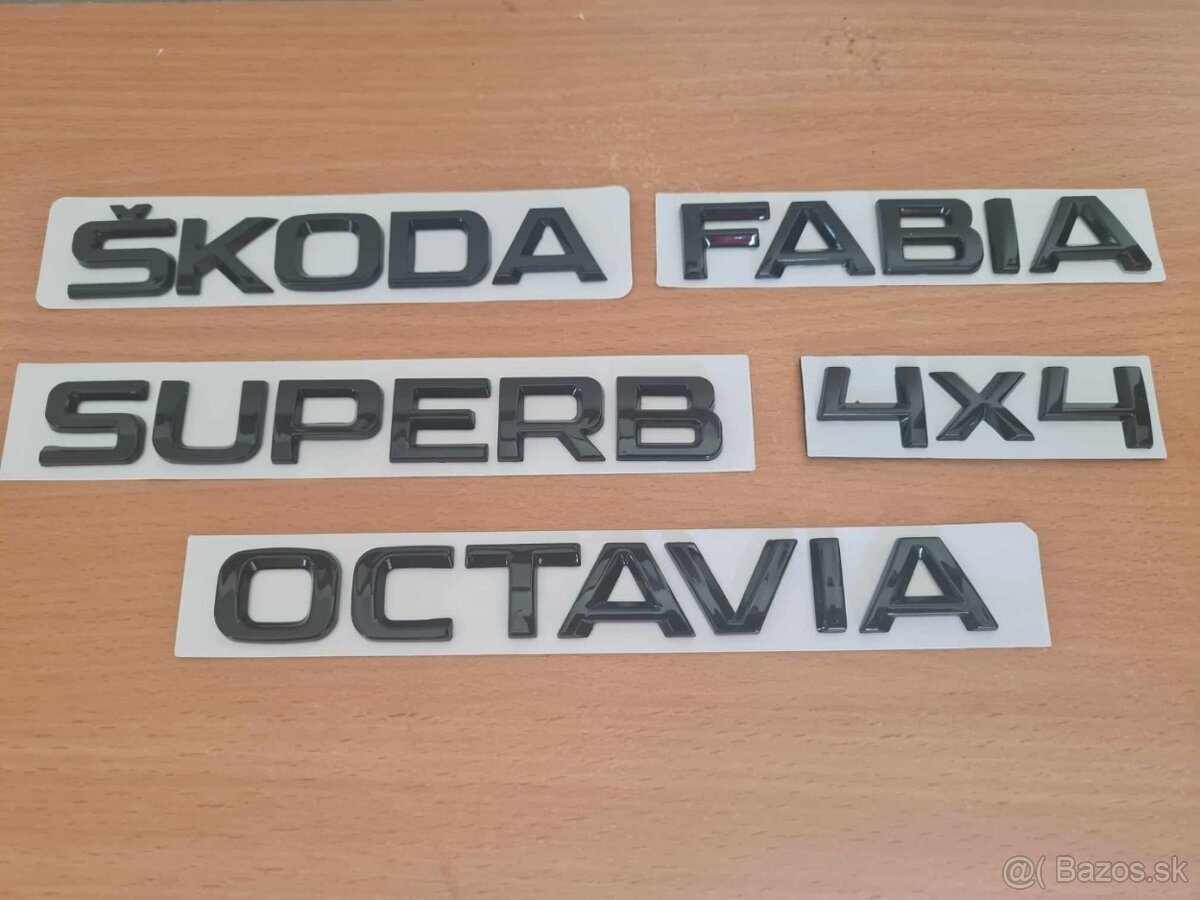 ŠKODA nápisy ČIERNE lesklé - 3
