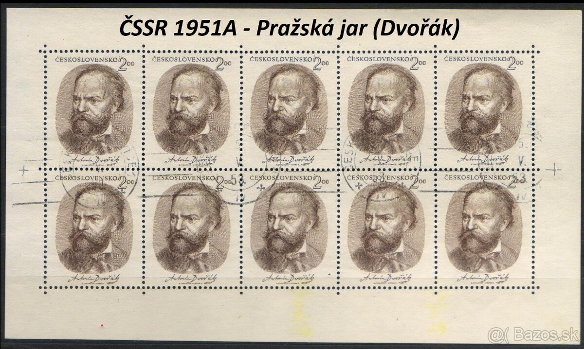 Poštové známky, filatelia: ČSSR, desaťbloky PRO - 3