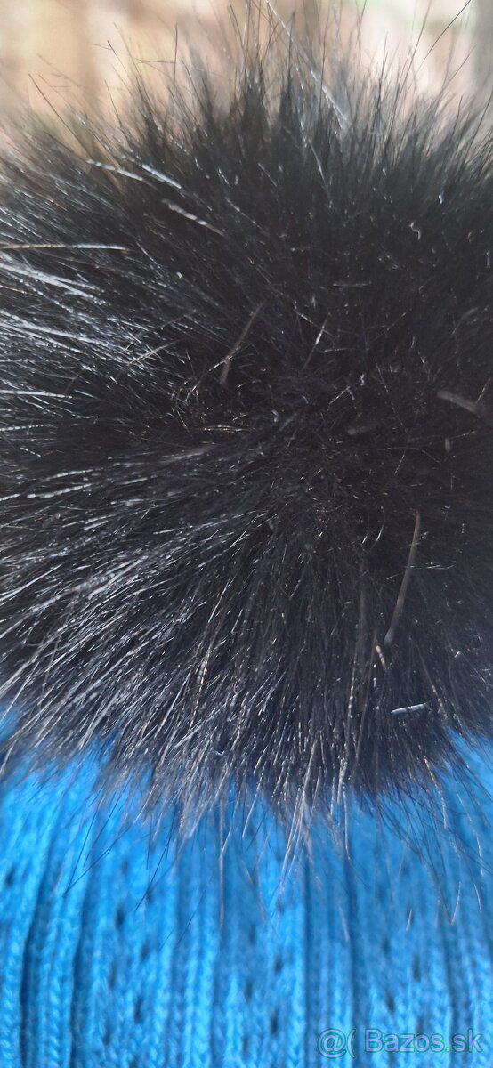 Modrá pletená čiapka - 3