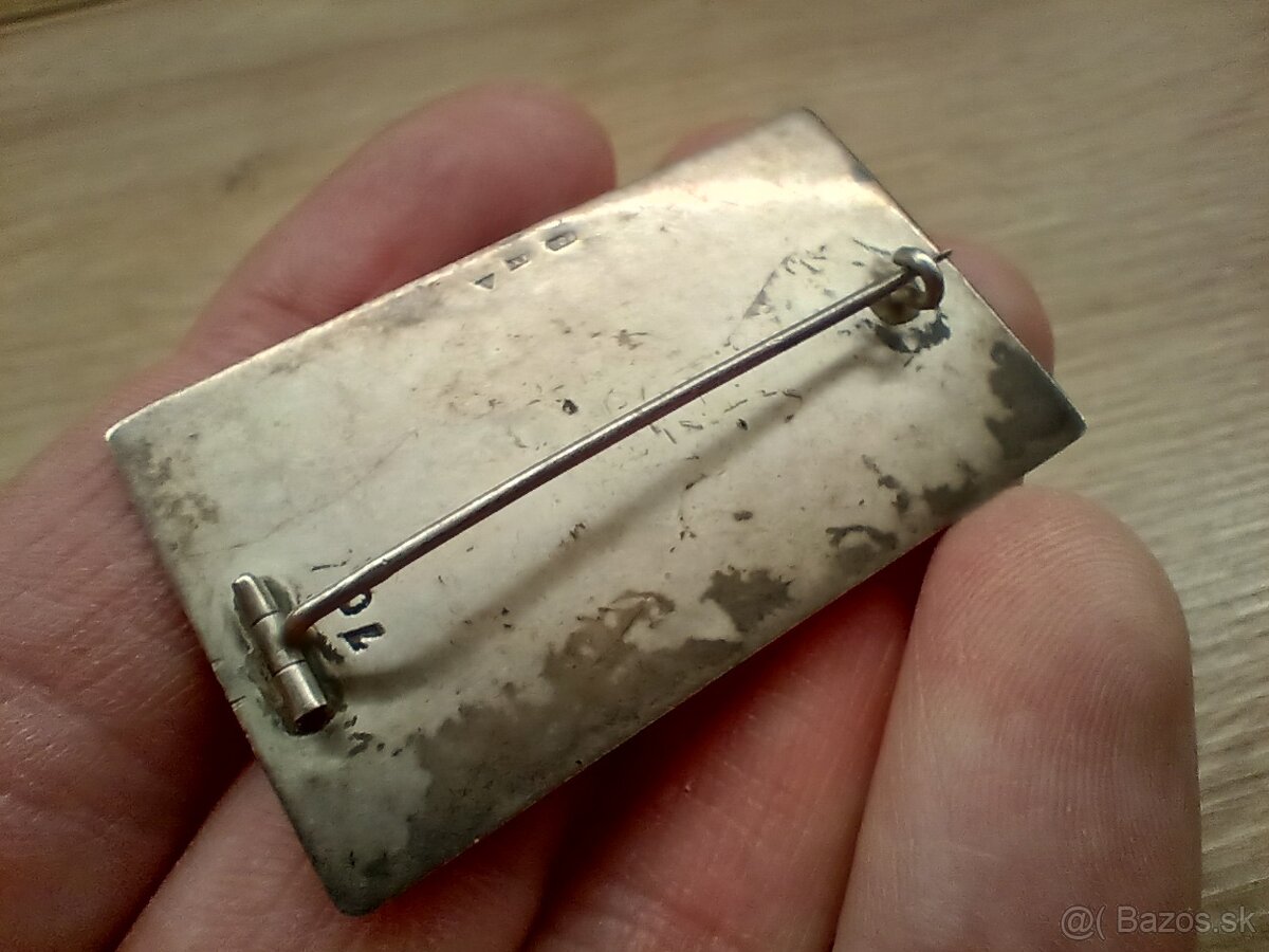 starožitná strieborná brož 14 gramov - 3