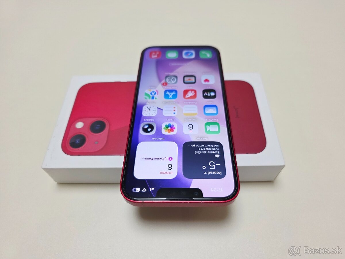 APPLE IPHONE 13 128GB RED,BATERKA 100% - 3