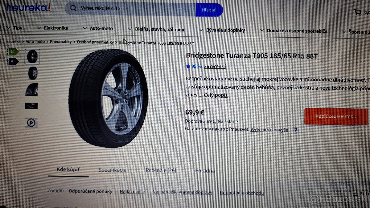 Bridgestone Turanza T005 Letné pneu. 185/65 R15 - 3