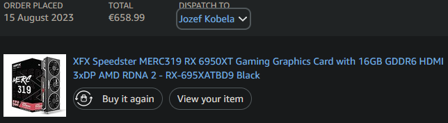 XFX Speedster MERC319 RX 6950XT - 3 roky - 3