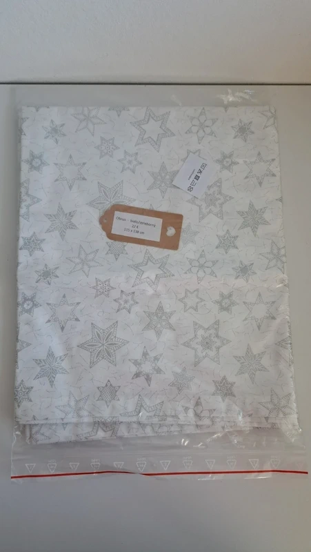 Bielo-strieborný obrus - pevná dobrá látka - 3