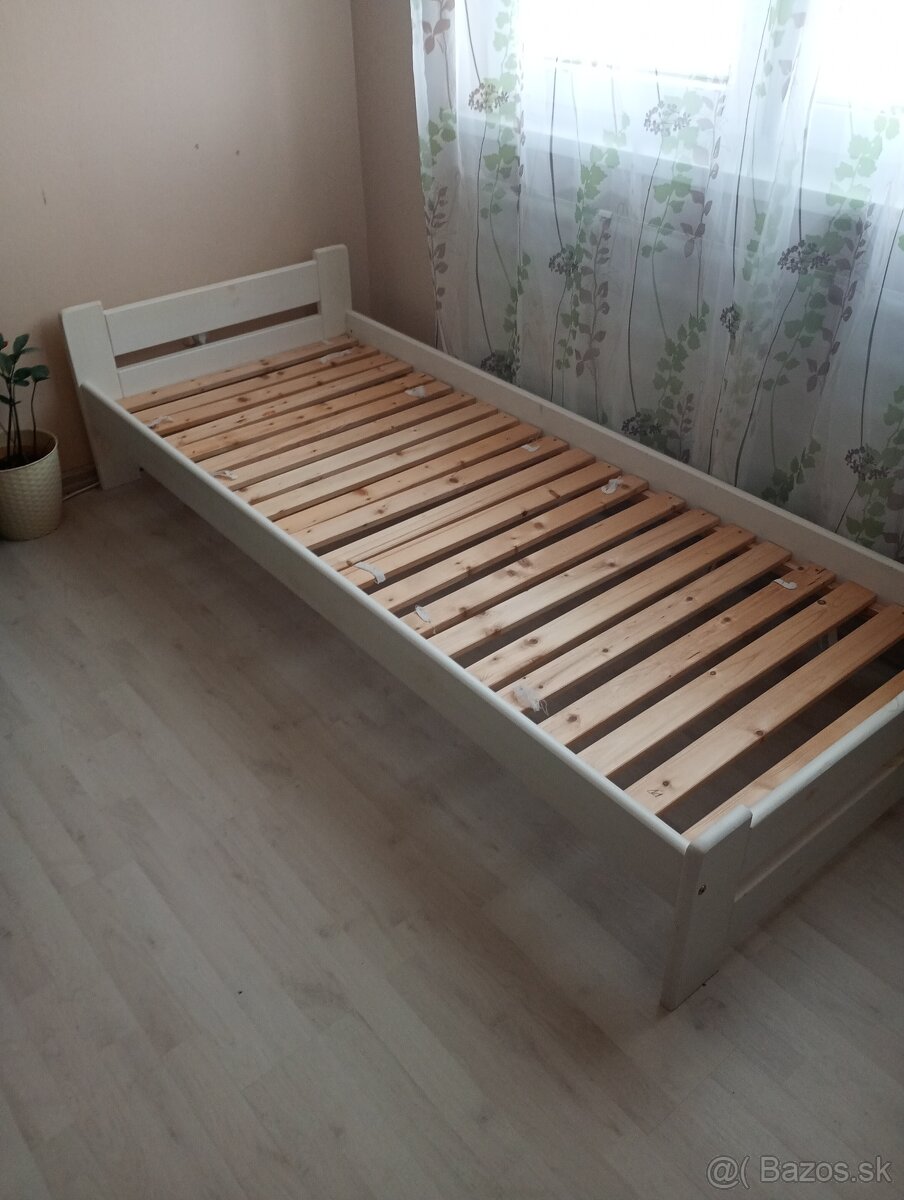 Posteľ drevená masív 2x postele s roštom - 3