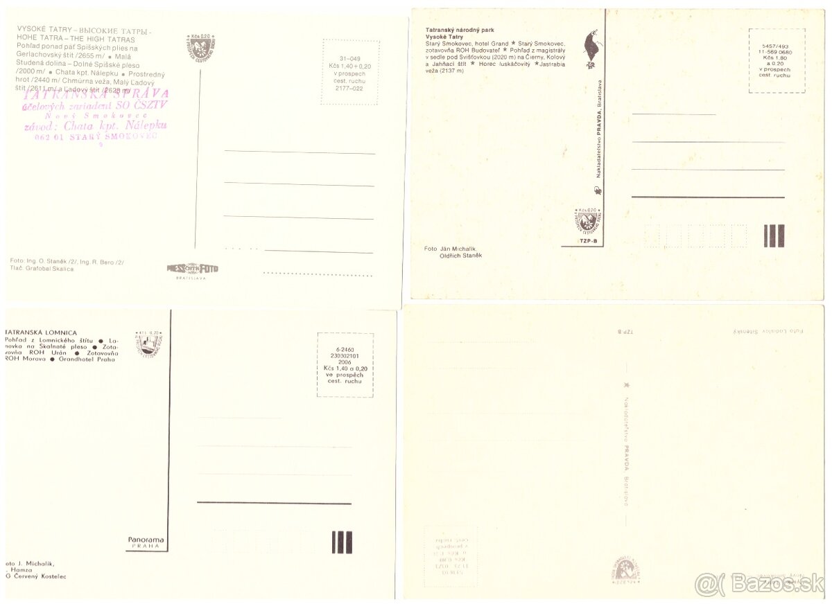 Pohľadnice Vysoké Tatry farebne - 3