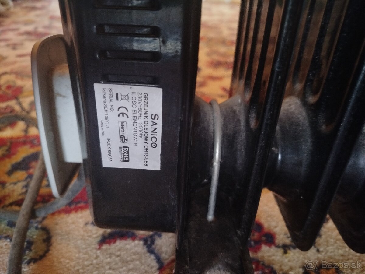 Olejový elektrický radiátor SANICO 2000W - 3