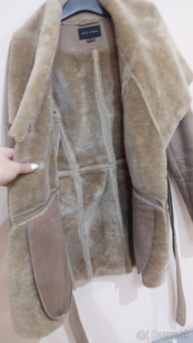 Dámsky kabát jelenicový hnedý S-M - 3