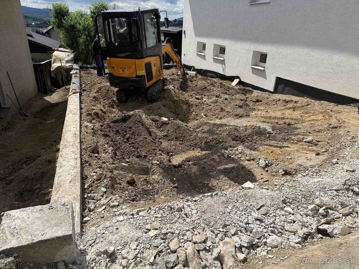 Zemné práce minibager + pásový vyklápač - 3