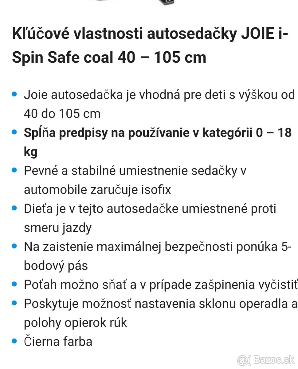Autosedačka Joie i-Spin safe coal - 3