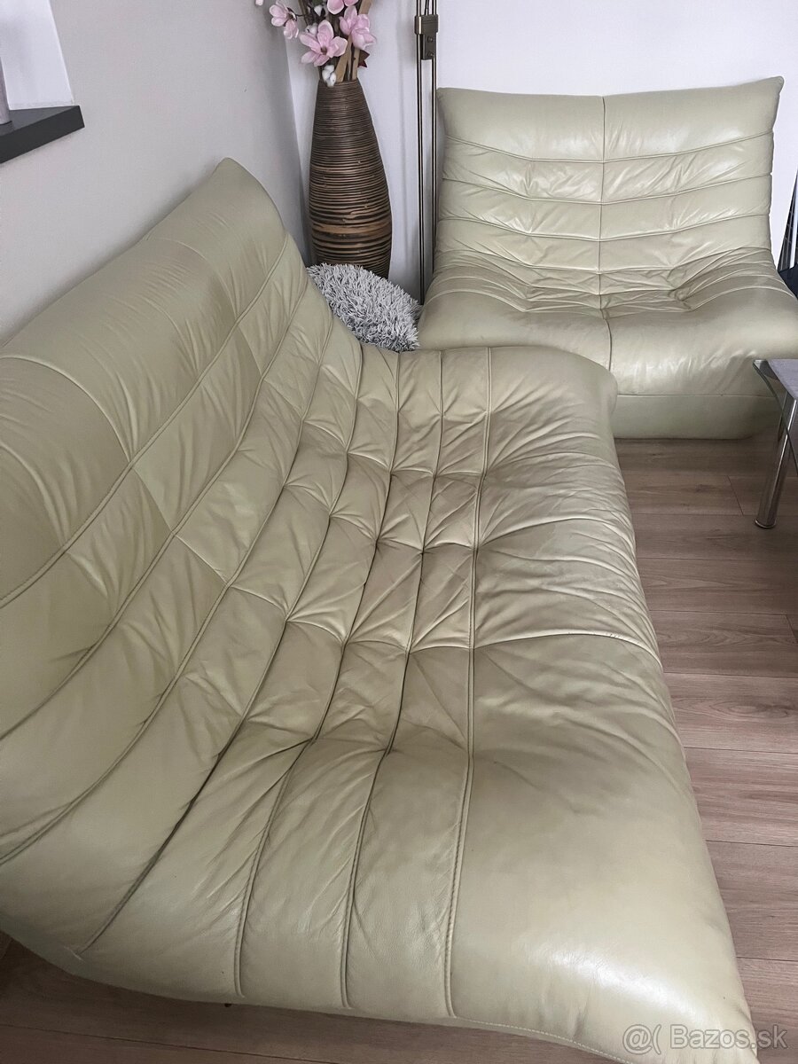 Kožený gauč a kreslo - 3