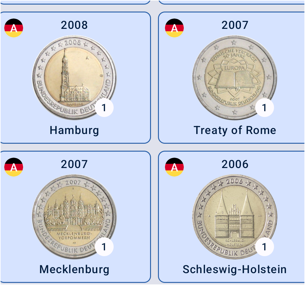 Sada nemeckých mince kompet - 3