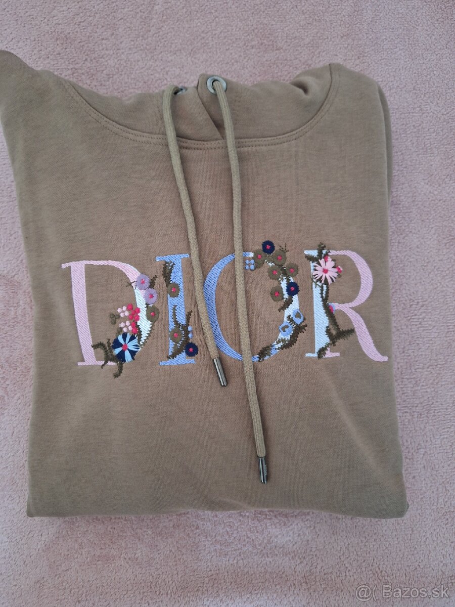 Dior mikina s výšivkou hnedá - 3