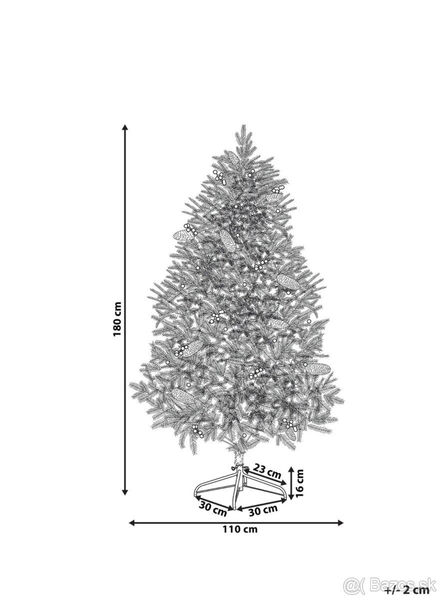 Umelý vianočný stromček LED PALOMAR 180 cm Tmavozelená - 3