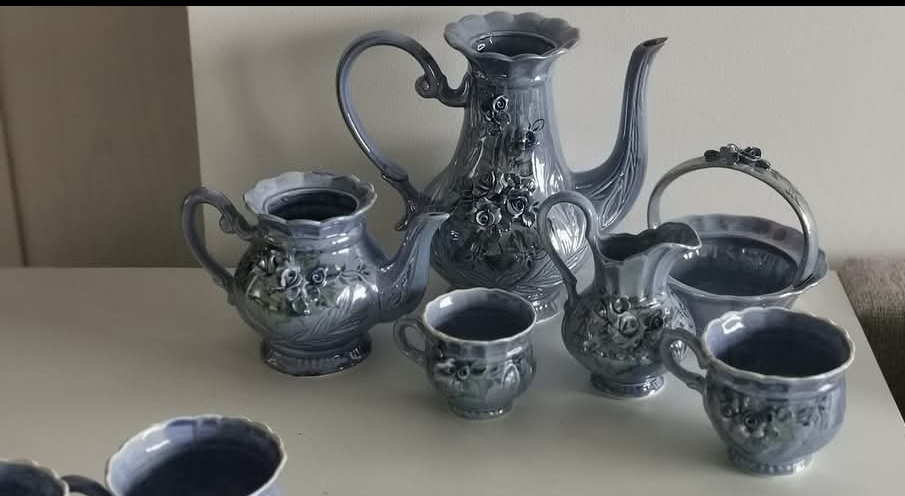 Predám keramickú modrú čajovú súpravu - 3