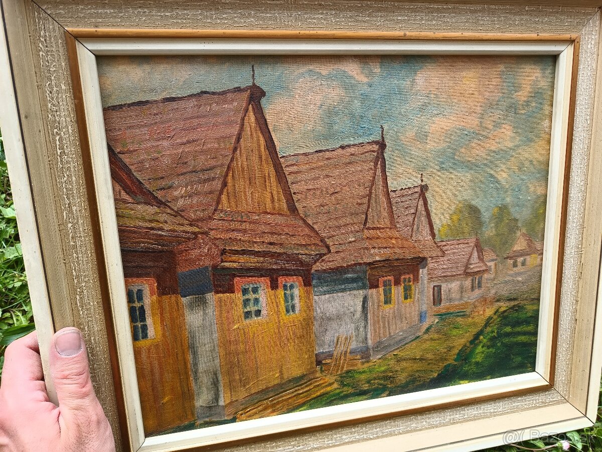 obraz olejomaľba Drevenice - 3