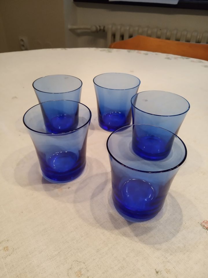 retro poháre na vodu - modré - 3