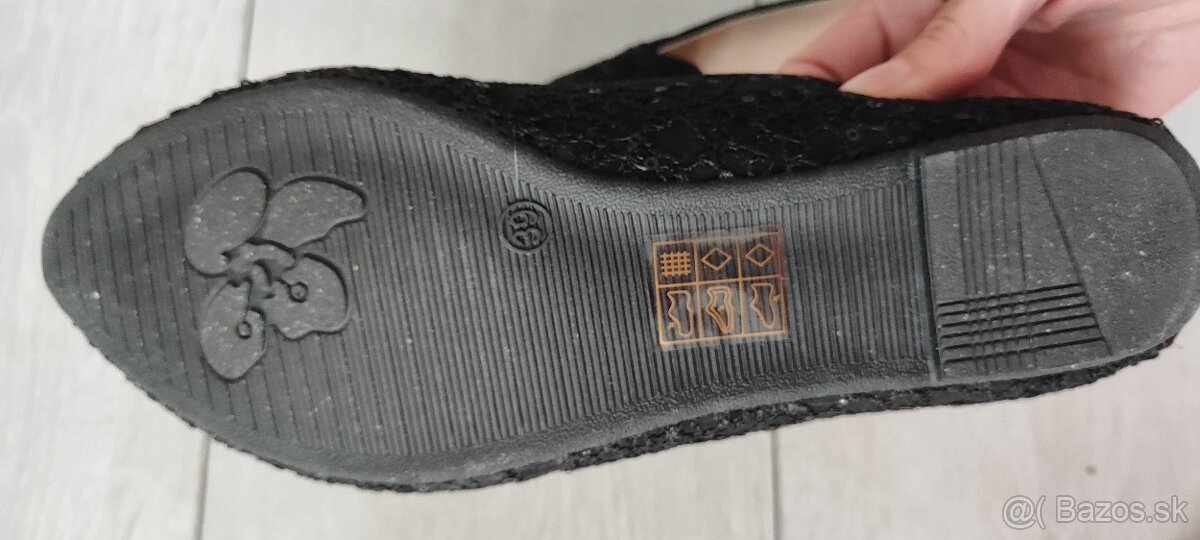 Baleríny flitrove čierne - 3