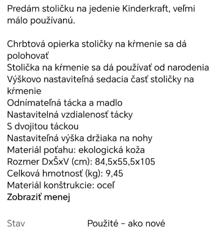 Detská jedálenská stolička - 3