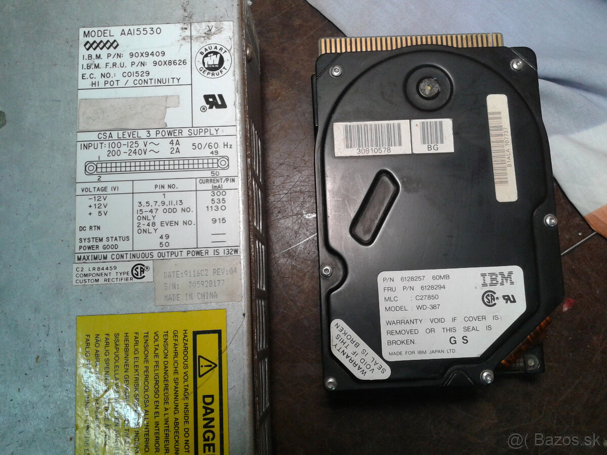 Zdroj + HDD z IBM 386 - 3
