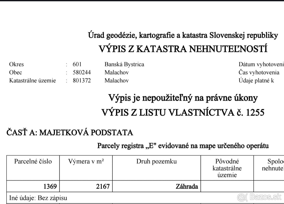 Pozemok Malachov - 3