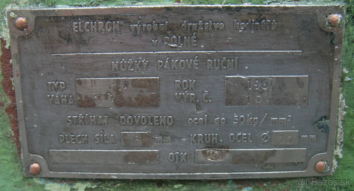 Predám ručné pákové nožnice ELCHRON N2A - 3