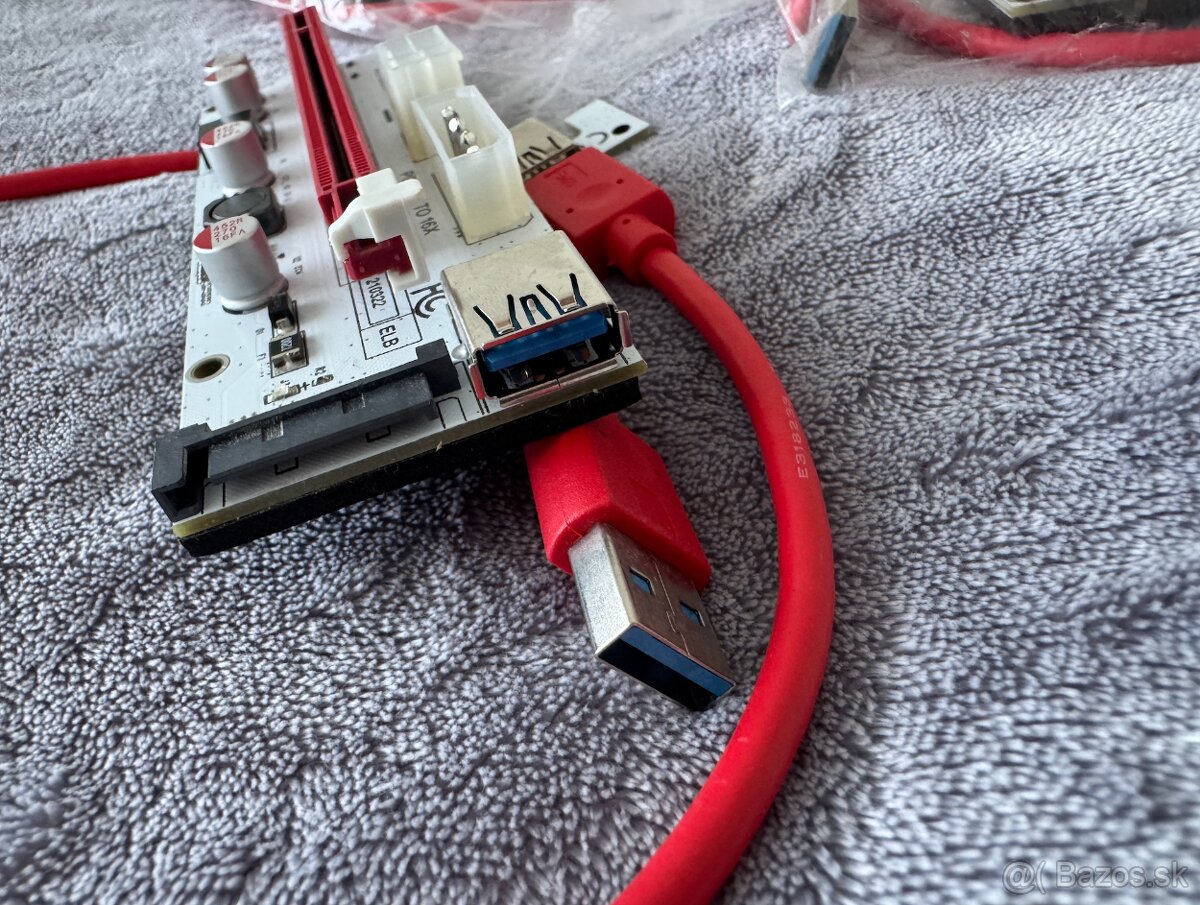 PCIe Riser ×1 to ×16 card (6-pin, Molex, Sata) ver. 008 - 3