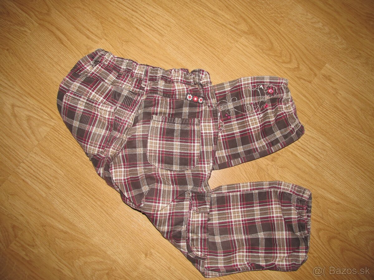Hnedé kockované nohavice v. 116 - 3