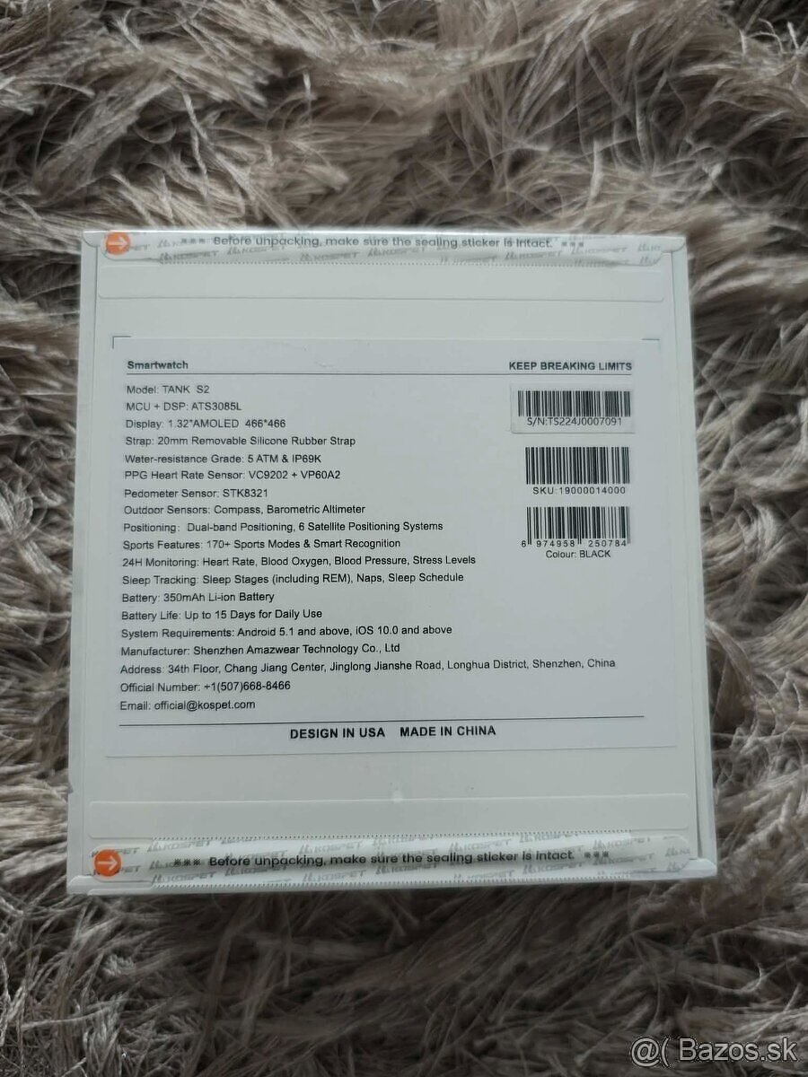 Predám smart hodinky Kospet Tank S2 - 3