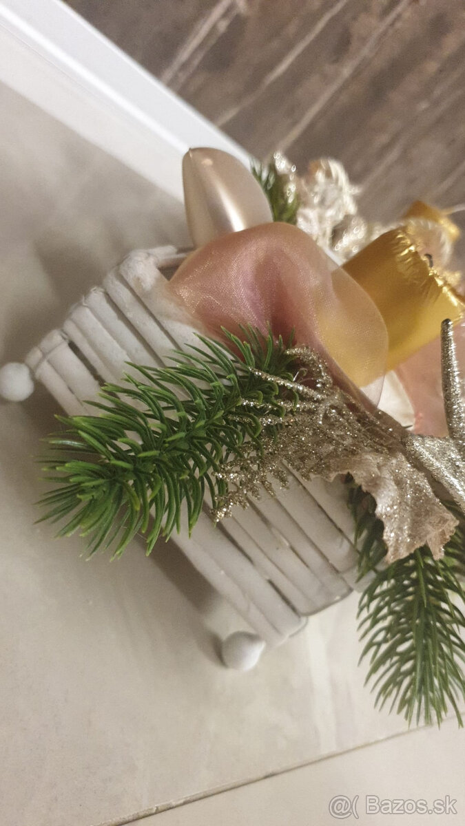 adventný vianočný sviatočný veniec + ozdobné hviezdy z dr - 3