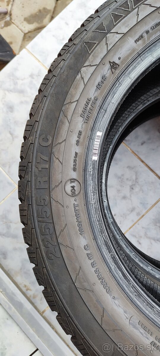 Predám 2ks pneu zimné Continental 225/55R17C - 3