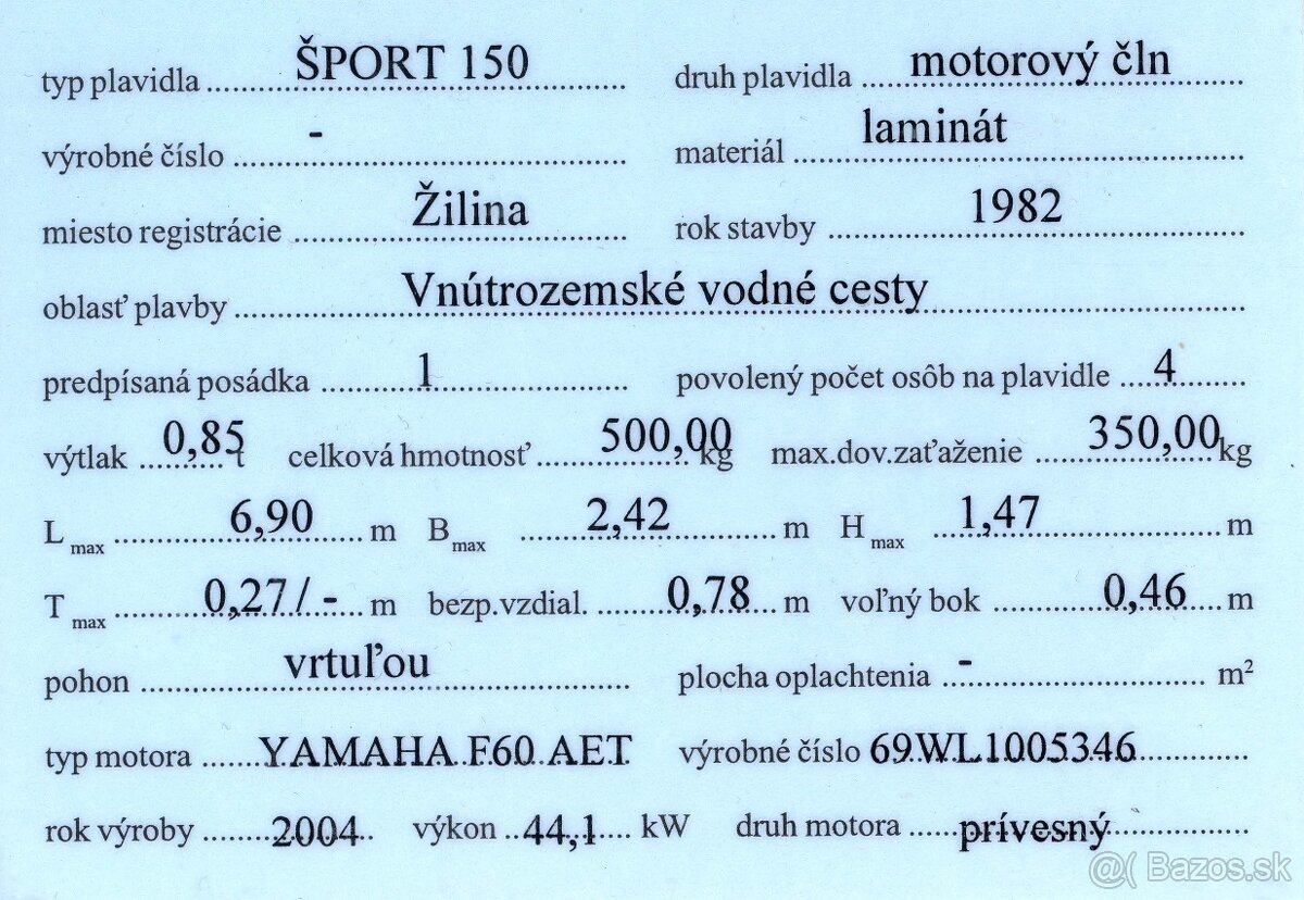 Motorový čln SPORT 150 - 3