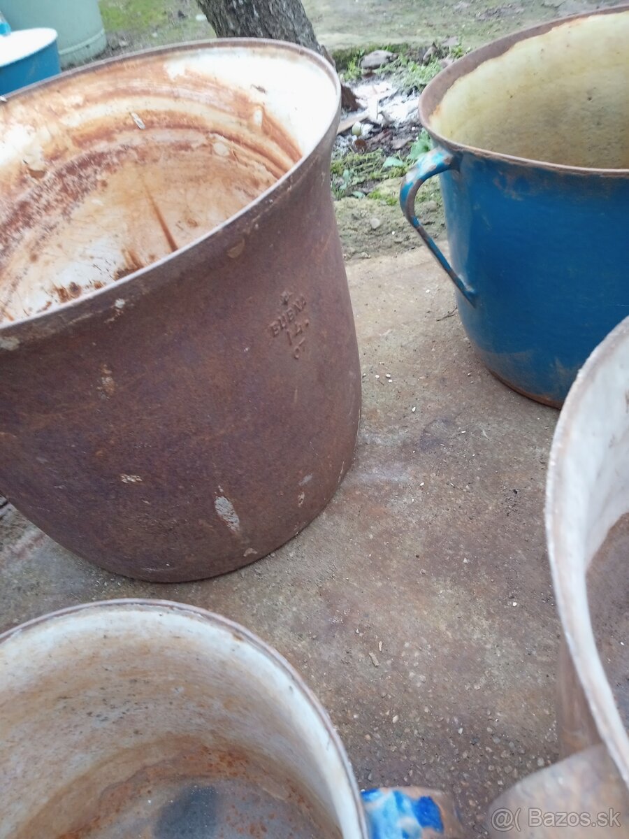 Liatinové hrnce smalt vedra - 3