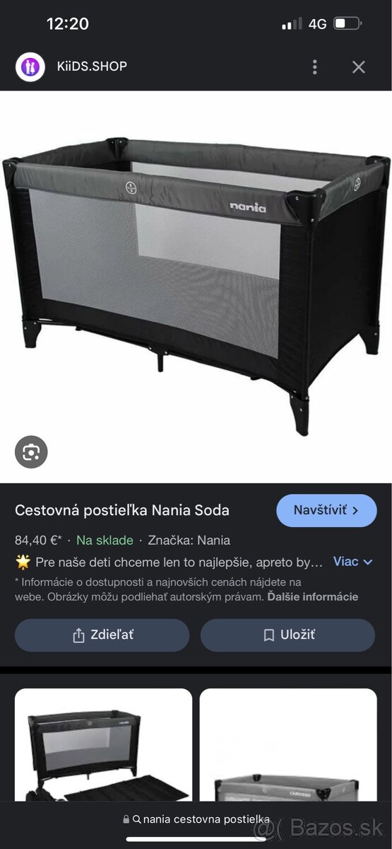 Cestovna postielka nova s matracom - 3