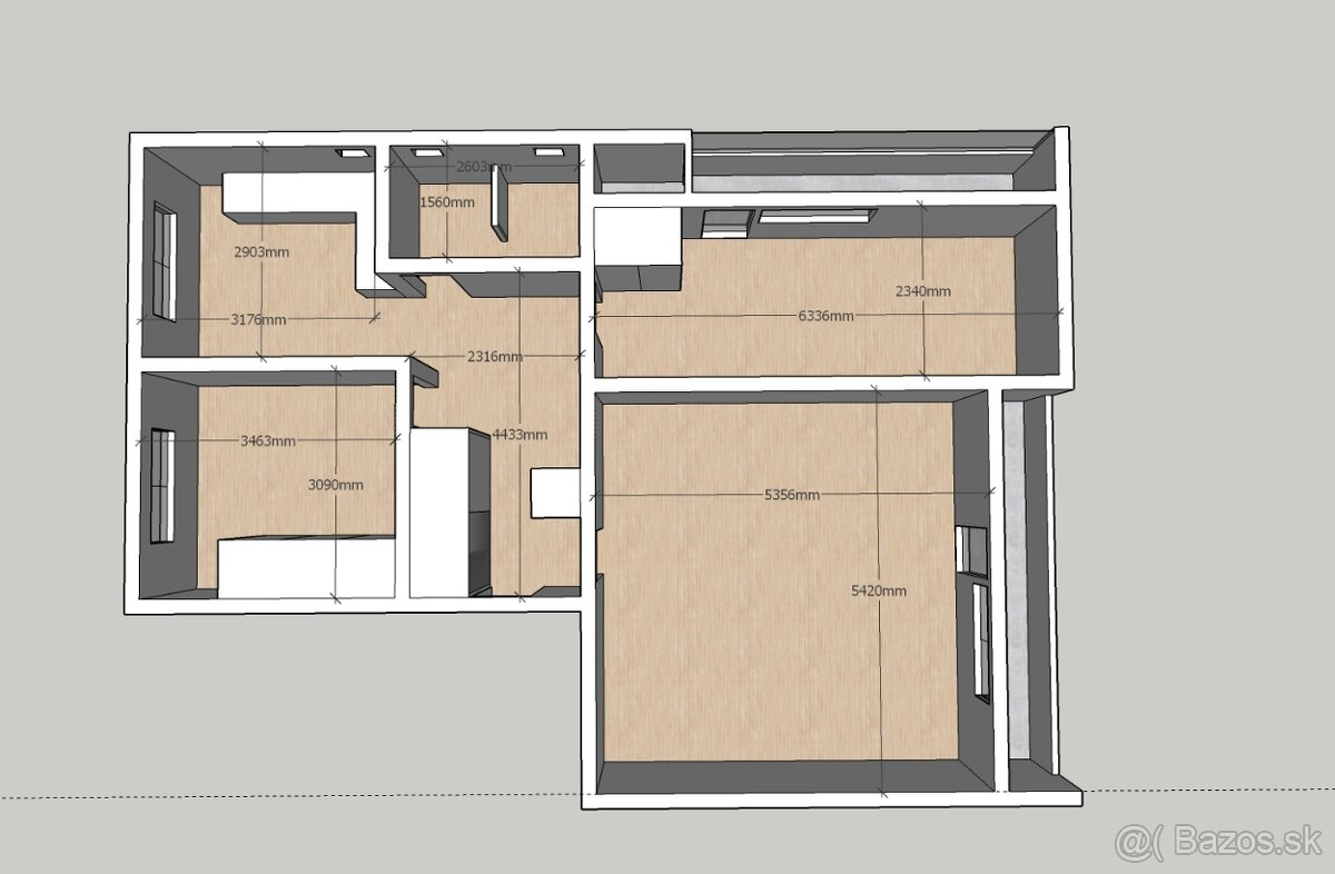 Svetlý 3-izbový byt s 2 loggiami a garážou v BA III, Kramáre - 3