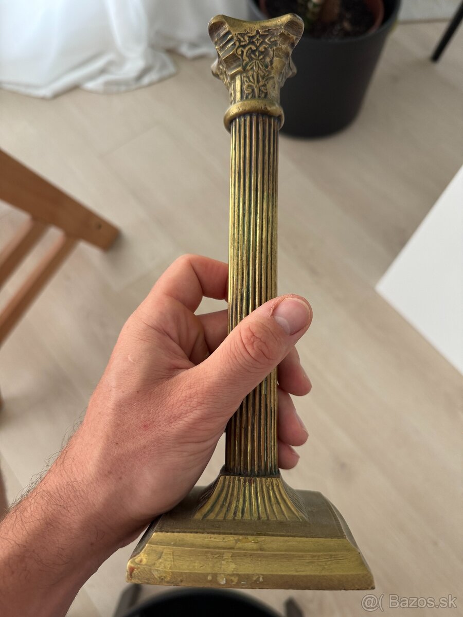 Starozitny Mosadzny Svietnik - 3