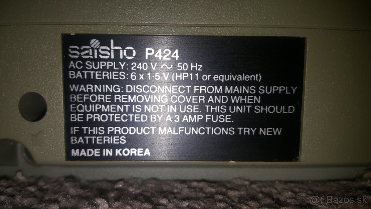 Predám radiomagnetofon Saisho. - 3