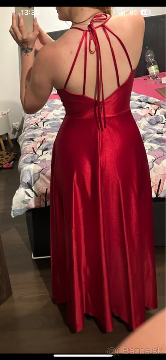 Spoločenské saténové šaty - 3