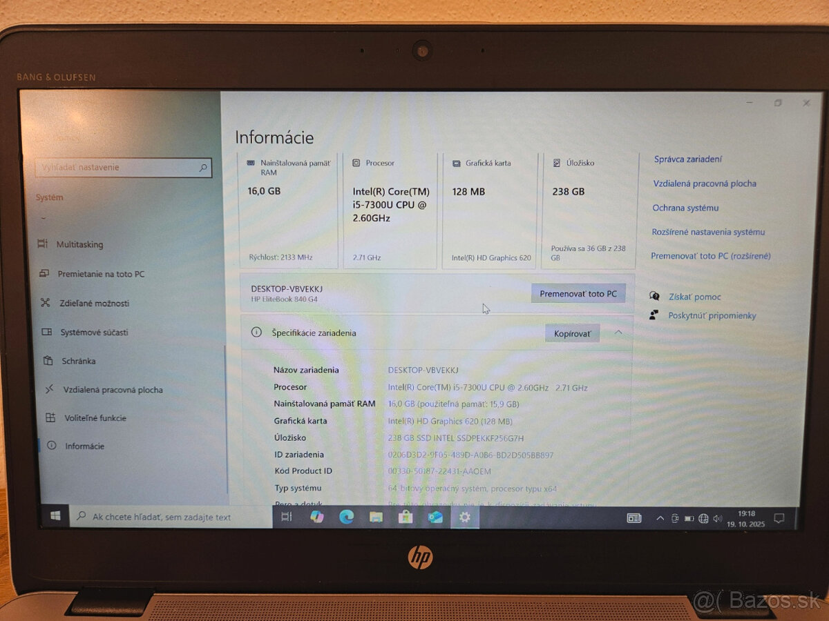 Predám HP EliteBook 840 G4-14"/i5/16GB RAM/256GB SSD - 3