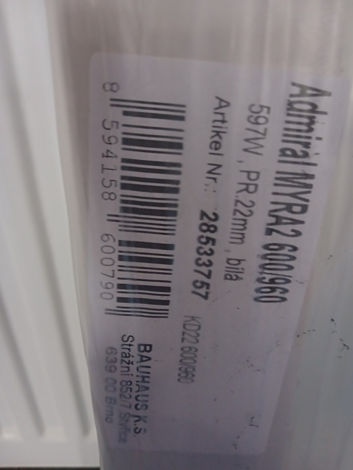 Kúpeľňový radiátor 600/960 - 3