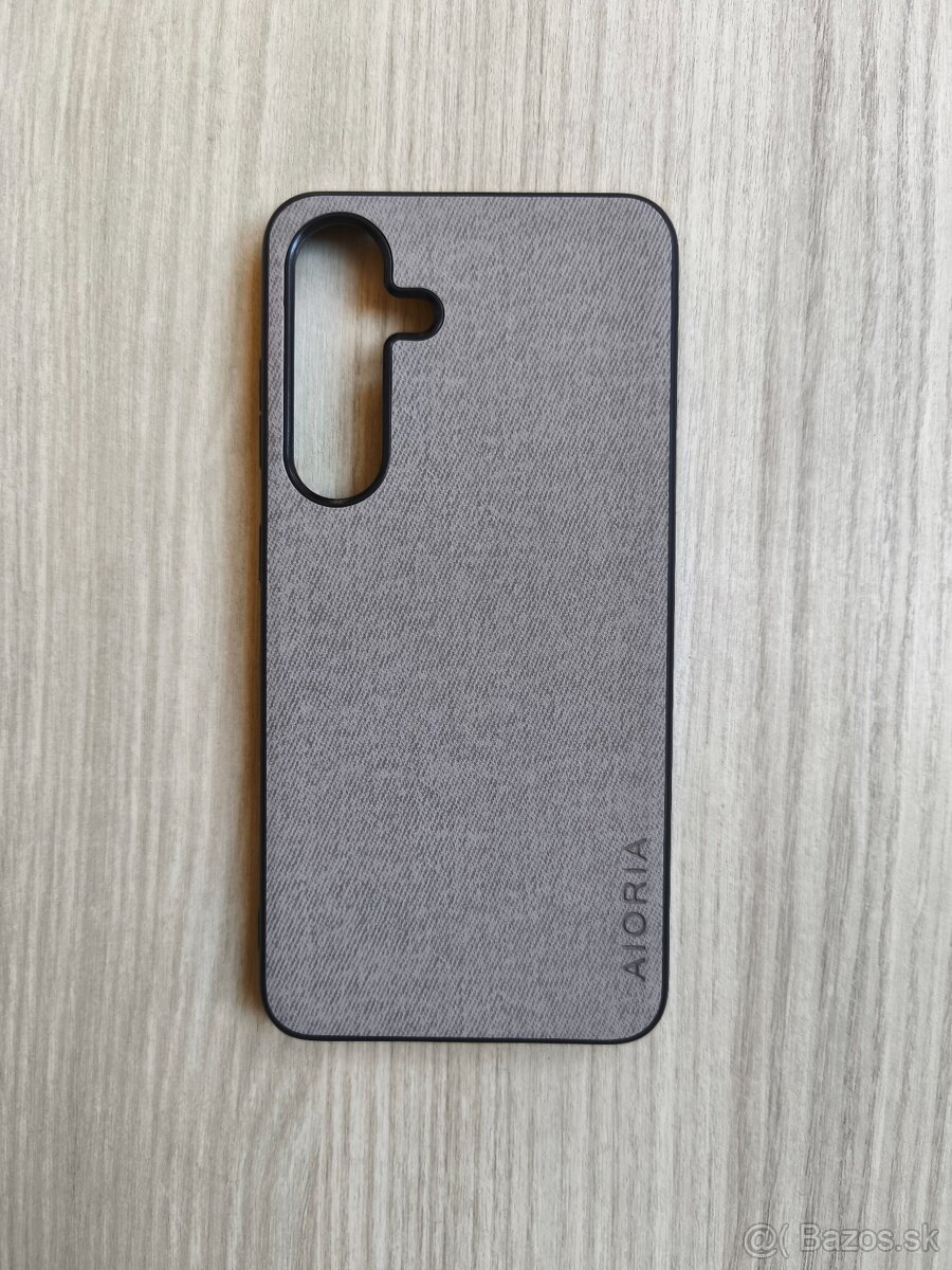 Luxusný slim textilný kryt na Samsung S24 - Šedý látkový NEW - 3