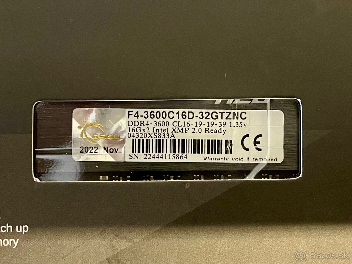 Predam G.SKILL 32GB KIT DDR4 3600 MHz CL16 Trident Z RGB Neo - 3