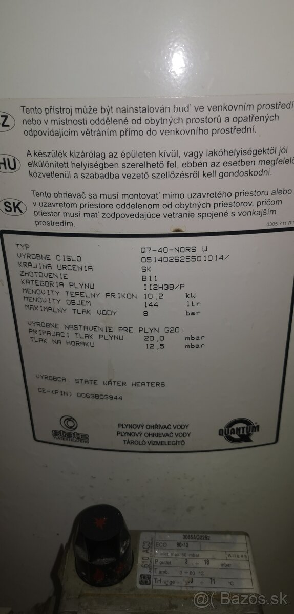 plynový ohrievač vody Quantum - 3