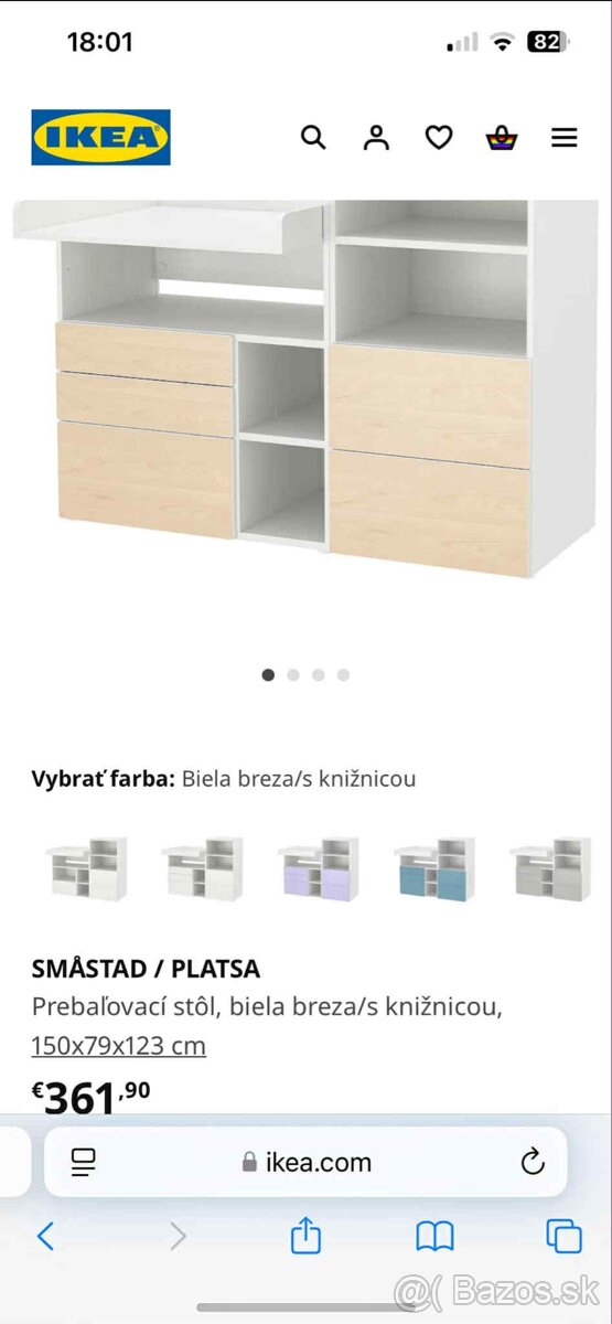 Prebalovaci pult Ikea+skrinka so suflikmi. - 3