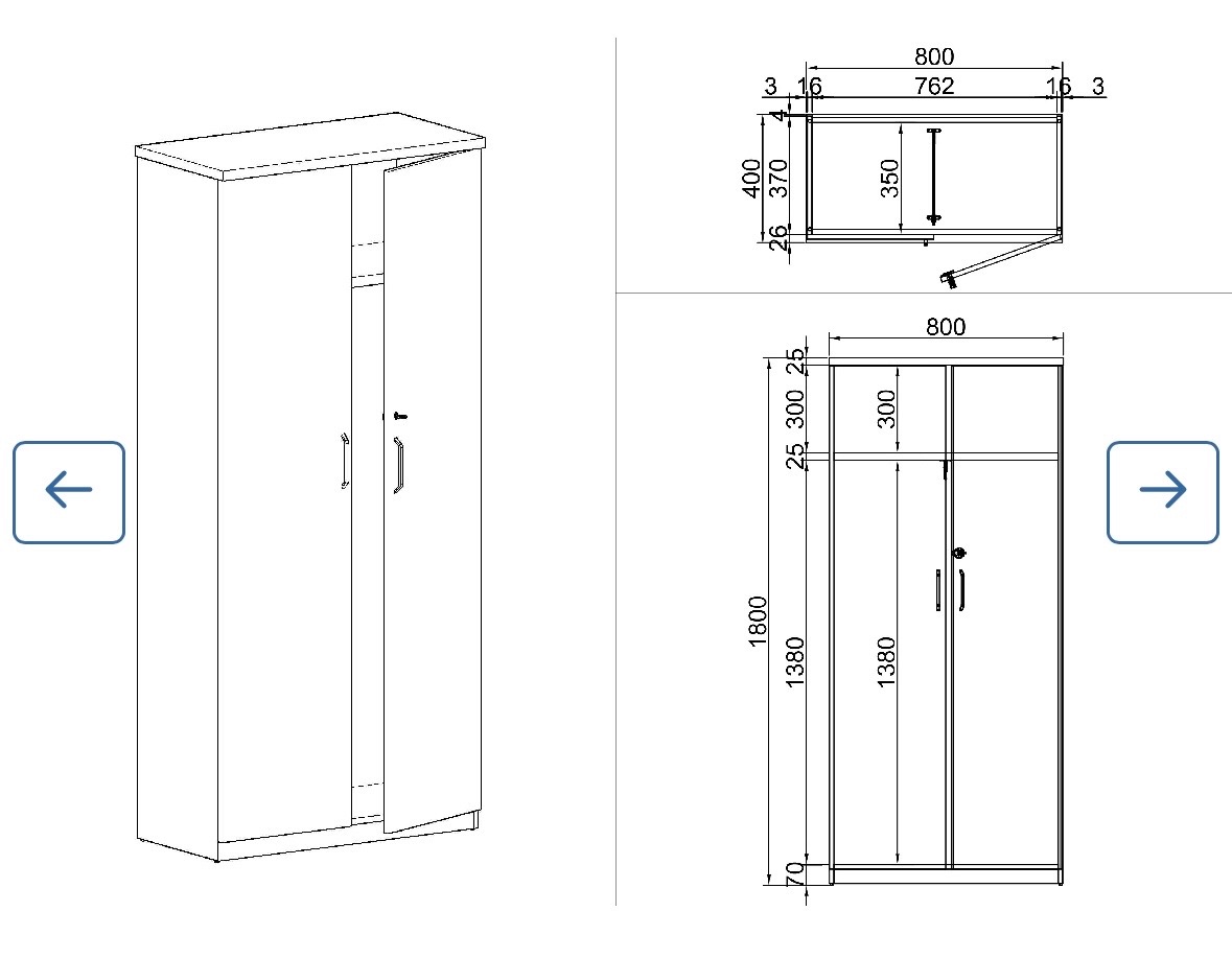 Skrina 800x400x1830 mm ORECH - 3